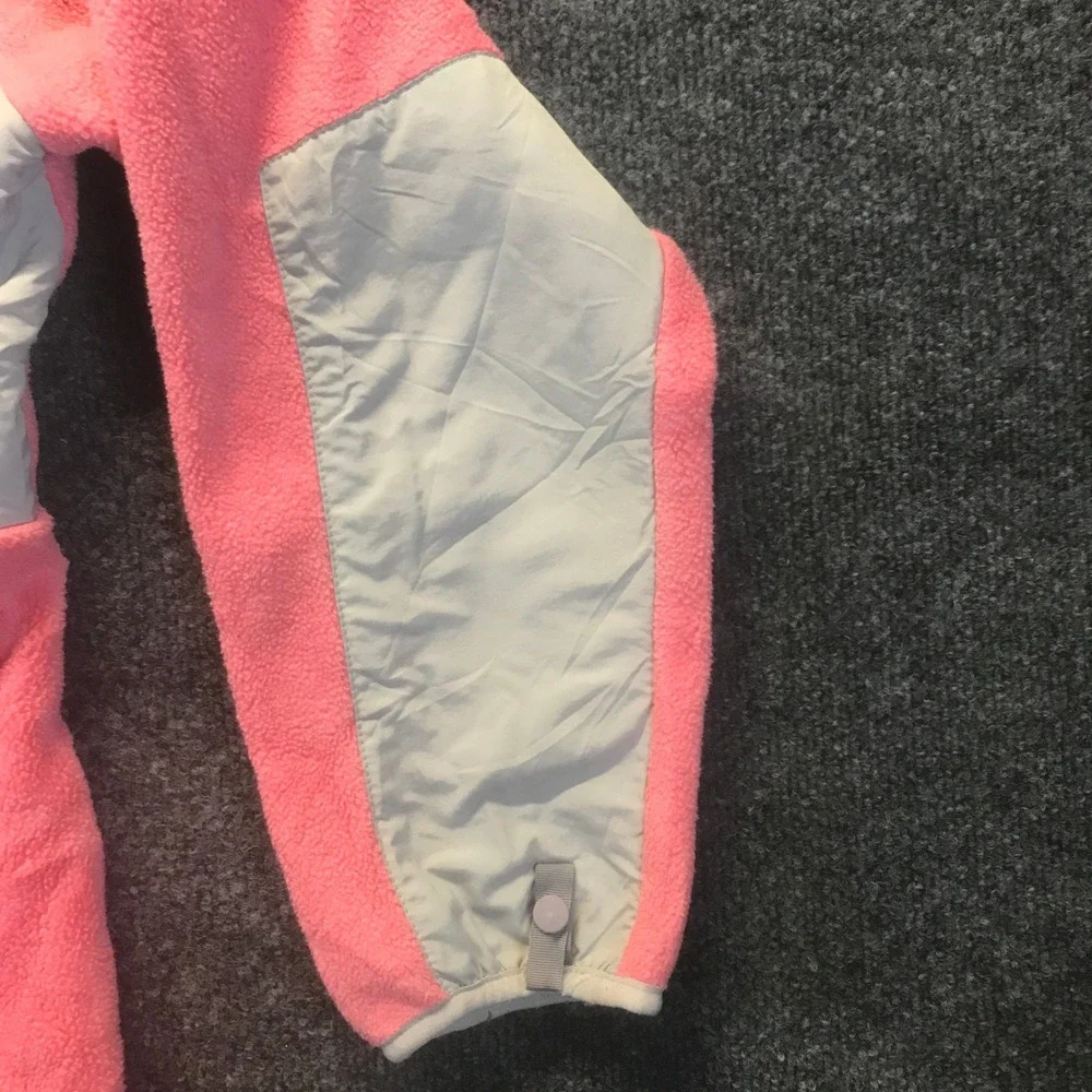 The North Face Denali Jacket Girls L Pink Grey Excellent Fleece Colorblock